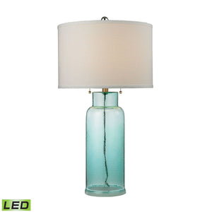 Glass Bottle 30'' High 1-Light Table Lamp - Seafoam Green