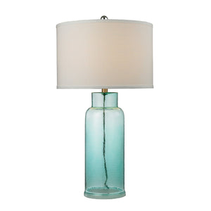 Glass Bottle 30'' High 1-Light Table Lamp - Seafoam Green