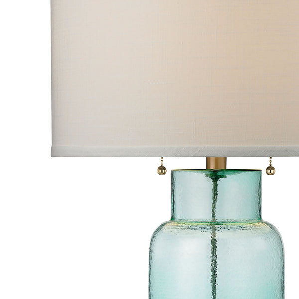 Glass Bottle 30'' High 1-Light Table Lamp - Seafoam Green