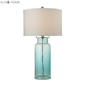 Glass Bottle 30'' High 1-Light Table Lamp - Seafoam Green