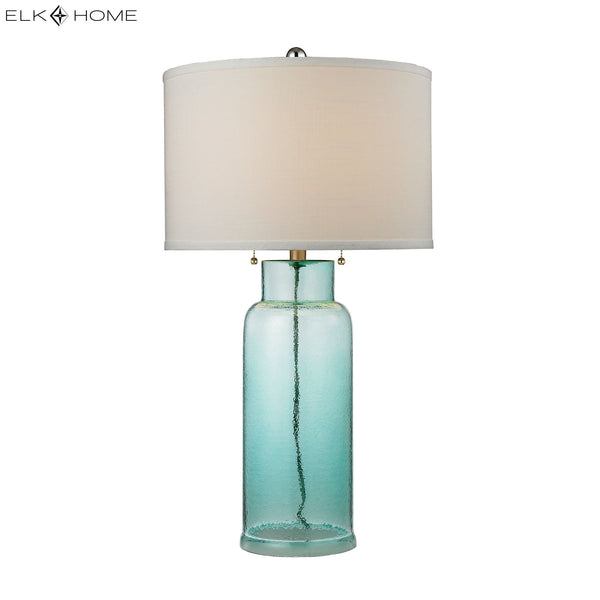 Glass Bottle 30'' High 1-Light Table Lamp - Seafoam Green