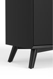 Alpine Furniture Flynn Small Bar Cabinet, Black 966BLK-17 Black Mahogany Solids & Veneer 32 x 19 x 36