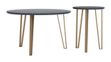 English Elm EE2662 MDF, Steel Modern Commercial Grade Accent Table Set Black, Gold MDF, Steel