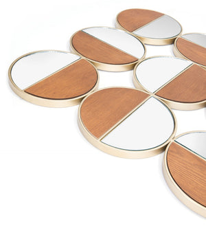 Zuo Modern Cycle Steel, MDF, Glass Modern Commercial Grade Mirror Gold, Walnut Steel, MDF, Glass