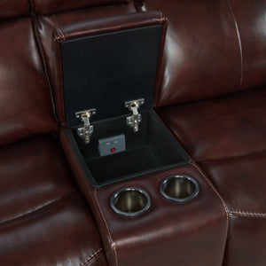 Intercon Wainwright Contemporary Dual-Power Loveseat | Reddish Brown WW-LS-276DPR-RBN-C WW-LS-276DPR-RBN-C