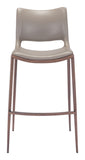 Zuo Modern Ace 100% Polyurethane, Plywood, Steel Modern Commercial Grade Barstool Set - Set of 2 Gray, Walnut 100% Polyurethane, Plywood, Steel