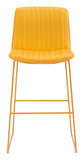 English Elm EE2918 100% Polyurethane, Plywood, Steel Modern Commercial Grade Bar Chair Set - Set of 2 Yellow 100% Polyurethane, Plywood, Steel