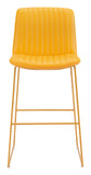 Zuo Modern Mode 100% Polyurethane, Plywood, Steel Modern Commercial Grade Barstool Set - Set of 2 Yellow 100% Polyurethane, Plywood, Steel