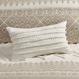Mila Global Inspired 100% Cotton Printed Duvet Cover Set with Chenille in Taupe