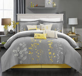 Bliss Garden Yellow Queen 8pc Comforter Set