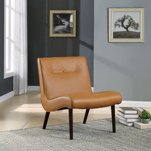 Alexis Stylish Bonded Leather Accent Chair - Tufted Comfort, Mid-Century Design, Fully Assembled!