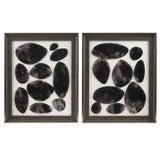 Skipping Stones Modern/Contemporary Geo UV Printed Shadowbox 2 Piece Wall Art Set Black 19.12x23.12x1.31" (2)