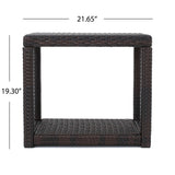 Boracay Outdoor Multibrown Wicker Accent Table Noble House