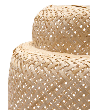 Zuo Modern Finch Bamboo, Steel Transitional Commercial Grade Ceiling Lamp Natural Bamboo, Steel