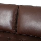 Malinta Contemporary Tufted 3 Seater Sofa, Dark Brown and Espresso Noble House