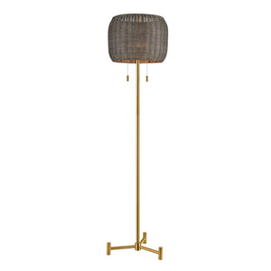 Bittar 61.5'' High 2-Light Floor Lamp - Aged Brass