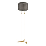 Bittar 61.5'' High 2-Light Floor Lamp - Aged Brass