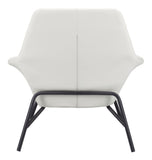 Zuo Modern Javier 100% Polyurethane, Plywood, Steel Modern Commercial Grade Accent Chair White, Black 100% Polyurethane, Plywood, Steel