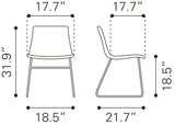 English Elm EE2769 100% Polyurethane, Plywood, Steel Modern Commercial Grade Dining Chair Set - Set of 2 Vintage Black, Black 100% Polyurethane, Plywood, Steel