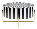 Zuo Modern Thistle MDF, Iron Glam Commercial Grade Coffee Table Black, White, Gold MDF, Iron