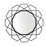 Sagebrook Home Contemporary Metal 35" Geometric Mirror, Black Wb 14927-02 Black Iron