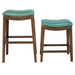 Elmo Bonded Leather Counter Stool - Turquoise