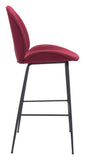 Zuo Modern Miles 100% Polyurethane, Plywood, Steel Modern Commercial Grade Barstool Red, Black 100% Polyurethane, Plywood, Steel