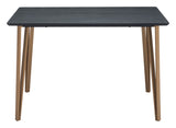 English Elm EE2750 MDF, Steel Modern Commercial Grade Counter Table Black, Gold MDF, Steel