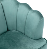 Reitz Modern Glam Velvet Channel Stitch 3 Seater Shell Sofa, Turquoise and Gold   Noble House