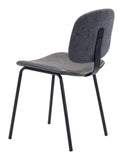 Zuo Modern Worcester 100% Polyester, 100% Polyurethane, Plywood, Steel Modern Commercial Grade Dining Chair Set - Set of 2 Gray, Black 100% Polyester, 100% Polyurethane, Plywood, Steel