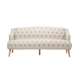 Christopher Knight Home® Adelia Contemporary Tufted Fabric 3 Seater Sofa, Beige and Natural