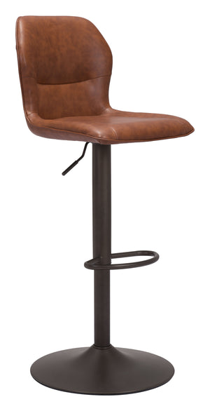 Zuo Modern Vital 100% Polyurethane, Plywood, Steel Modern Commercial Grade Barstool Vintage Brown, Dark Bronze 100% Polyurethane, Plywood, Steel