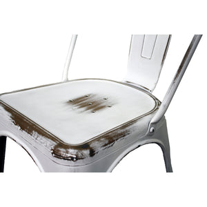 Metropolis Metal Side Chair Set of 4 - Classic Bistro Style for Dining Room or Café Decor