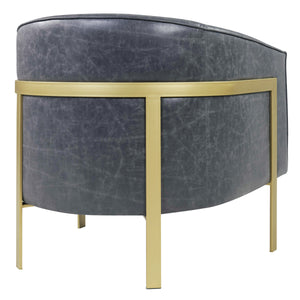 Harrod Bonded Leather Accent Chair Vintage Midnight