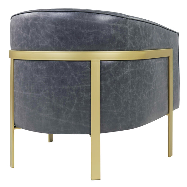 Harrod Bonded Leather Accent Chair Vintage Midnight