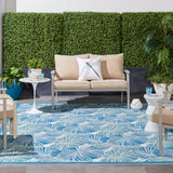 Nourison Waverly Sun N' Shade SND87 Outdoor Machine Made Power-loomed Indoor/outdoor Area Rug Blue 10' x 13' 99446853783