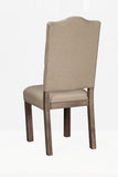 Alpine Furniture Fiji Set of 2 Tufted Upholstered Chairs, Weathered Grey ORI-814-02 Weathered Grey Mahogany Solids & Okoume Veneer 24 x 19 x 45