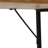 Vinton Modern Industrial Handmade Mango Wood Console Table, Honey Brown and Black Noble House
