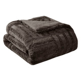 Arctic Casual 100% Polyester Solid Long Faux Fur Throw