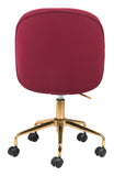 Zuo Modern Miles 100% Polyurethane, Plywood, Steel Modern Commercial Grade Office Chair Red, Gold 100% Polyurethane, Plywood, Steel