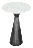 Zuo Modern Tim Marble, MDF, Iron Modern Commercial Grade Side Table White, Black Marble, MDF, Iron