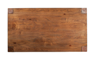 Alpine Furniture Shasta Leg Dining Table, Salvaged Natural ORI-913-01 Salvaged Natural Plantation Mahogany Solids & Veneer 72 x 40 x 30