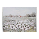 Contemporary 36x48 Hand Painted Flowers Farm - Framed