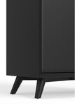 Alpine Furniture Flynn Large Bar Cabinet w/Drop Down Tray, Black 966BLK-16 Black Mahogany Solids & Veneer 32 x 19 x 51