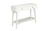 Alpine Furniture Flynn Console Table, White 966-W-63 White Mahogany Solids & Okoume Veneer 42 x 14 x 33