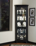 Pulaski Furniture Lighted 4 Shelf Corner Curio Cabinet in Oxford Black 21220-PULASKI 21220-PULASKI