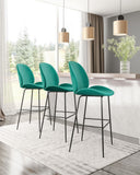 Zuo Modern Miles 100% Polyester, Plywood, Steel Modern Commercial Grade Barstool Green, Black 100% Polyester, Plywood, Steel