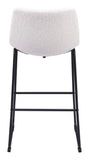 Zuo Modern Smart 100% Polyester, Plywood, Steel Transitional Commercial Grade Barstool Set - Set of 2 Ivory, Black 100% Polyester, Plywood, Steel