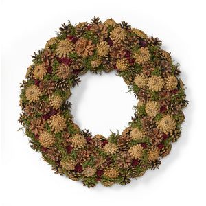 18.5" Pine Cone Unlit Artificial Christmas Wreath, Natural