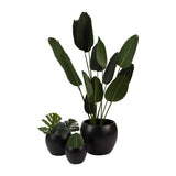 Sagebrook Home Contemporary Resin, Set of 3 -  11/14/20"d Nested Planters, Black 16857-02 Black Polyresin